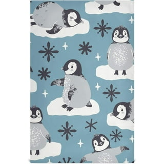 DouZhe Oven Mitts and Pot Holders Sets, Cartoon Cute Penguin Snow