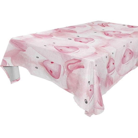 GZHJMY Cute Pig Tablecloth, Rectangle Waterproof Washable Polyester Table Cover for Picnic Dinner Holiday Party Decor, 60 x 120 Inch