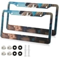thumbnail image 1 of GZHJMY Cute Pirate Cat License Plate Frames 2 Pack Aluminum License Plate Holder Universal Car License Plate Covers with Screw Caps Decorative, 1 of 6