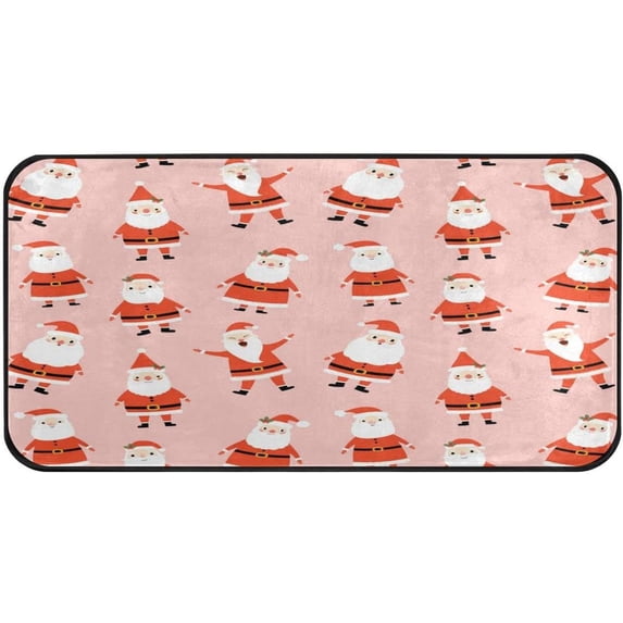 GZHJMY Cute Santa Claus Kitchen Rug,Christmas Antiskid Mat for Porch Floor Long Door Mat, Non-Slip Bedroom Bedside Mats - 39x20in Carpet Runner