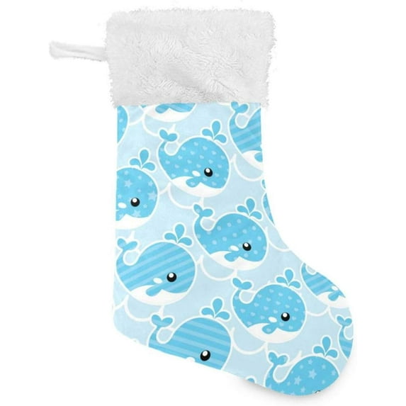 GZHJMY Cute Sea Creature Whales Christmas Stockings 1PCS, Large Xmas Stockings Gift Decorations and Party Supplies,Used for Fireplace Decoration Socks Christmas Tree Decoration