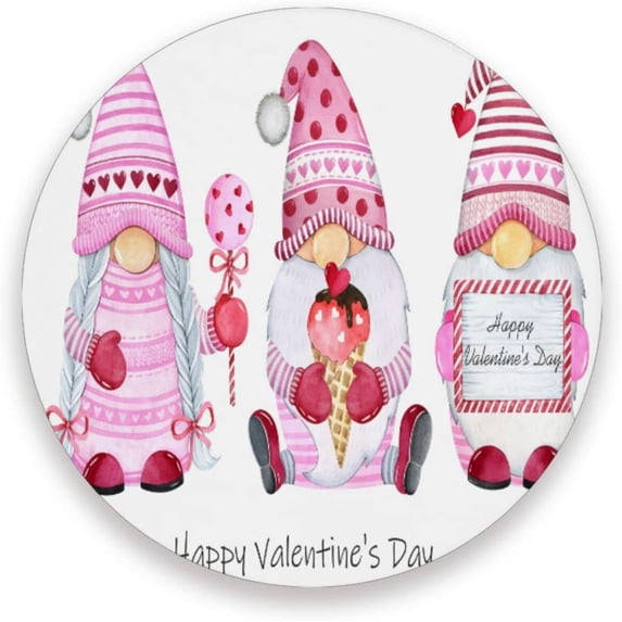 GZHJMY Cute Valentine's Day Gnome Elf Drink Coasters 1PCS,Absorbent Coaster,Marble Style Ceramic Bar Coaster for Tabletop Protection,Suitable for Kinds of Cups