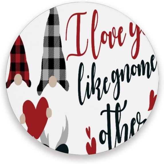 GZHJMY Cute Valentine's Day Gnome Elf Drink Coasters 1PCS,Absorbent Coaster,Marble Style Ceramic Bar Coaster for Tabletop Protection,Suitable for Kinds of Cups