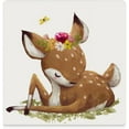 thumbnail image 1 of GZHJMY Cute Watercolor Deer Printed Square Ceramic Coaster for Drinks with Cork Base for Coffee Cups, Place Mats for Home Decor, 4 Pcs, 1 of 4