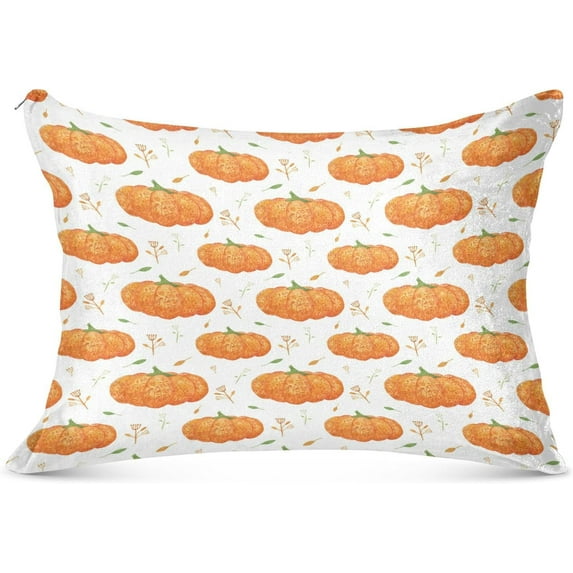 GZHJMY Cute Watercolor Pumpkin Body Pillow Cover with Zipper, Soft and Cozy Fuzzy Fleece Body Pillow Case Cover 21 x 54 in,Plush Long Body Pillow Pillowcase Home Decor