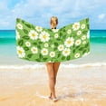 thumbnail image 1 of GZHJMY Daisy Flower Green Beach Towel Microfiber, 31"x 71" Large Quick Dry Travel Towel Beach Blanket for Women Men Travel Swim Camping Holiday, 1 of 3