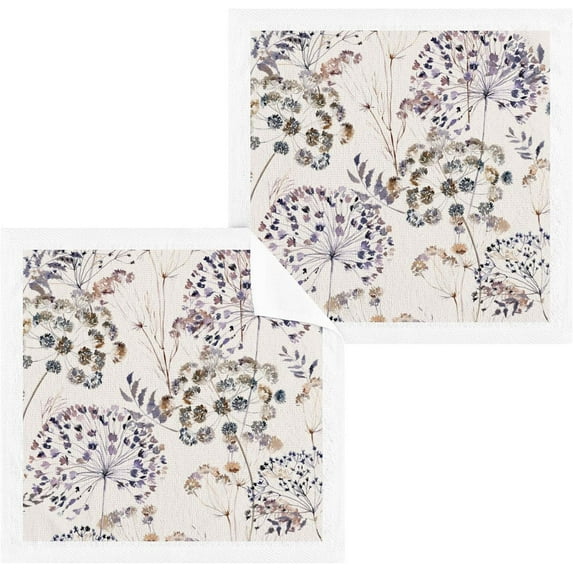 GZHJMY Dandelion Wash Cloths 4 Pack - 12 x 12 Inch Super Super Soft Washcloths for Your Face and Body - 100% Cotton Absorbent Baby Face Towel