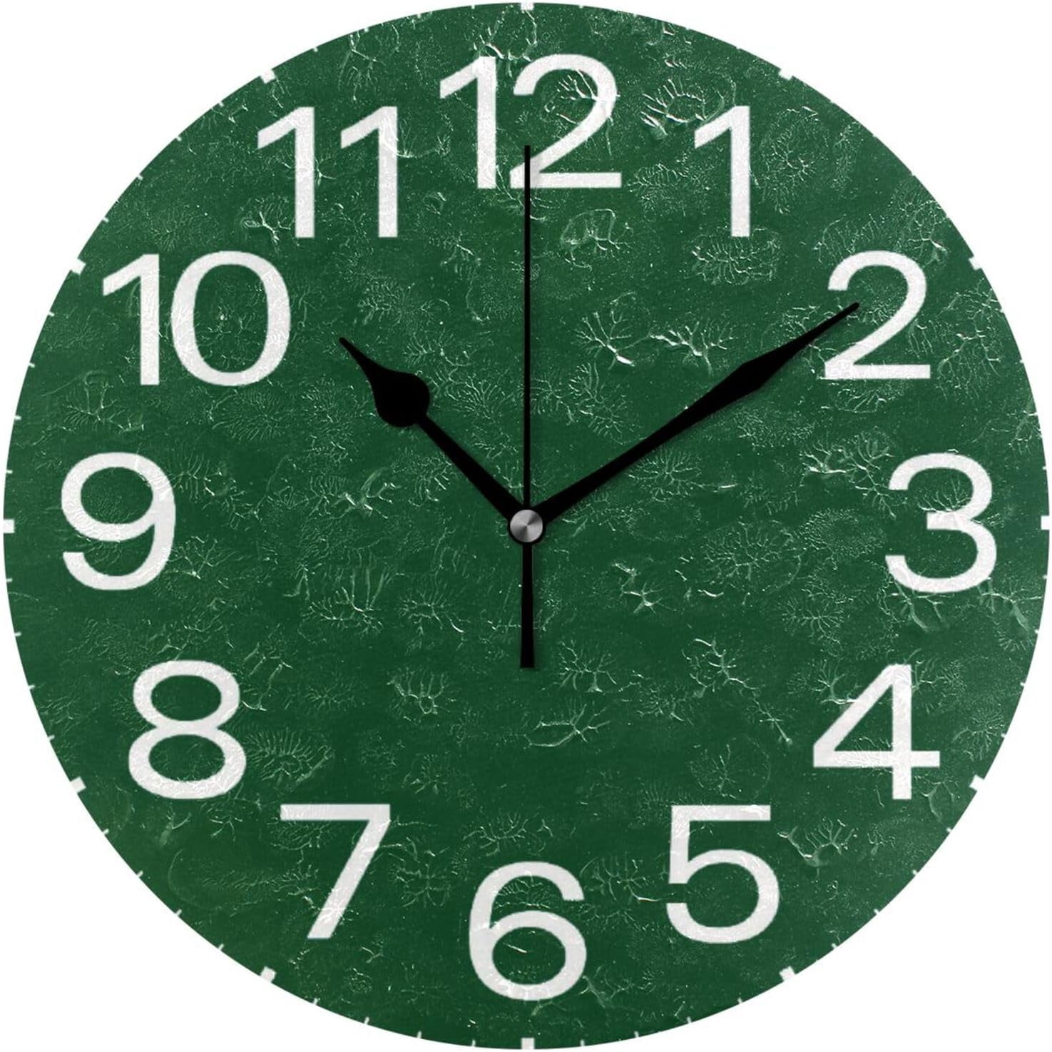 GZHJMY Dark Green Wall Clock,Silent Non Ticking 10 Inch Battery ...