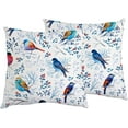 thumbnail image 1 of GZHJMY Decorative Throw Pillow Covers Set of 2, Blue Birds on Branches Soft Pillow Cases, Square Cushion Cases Pillowcases for Sofa Bed Couch Car Home 20"x20" Home Decor, 1 of 5