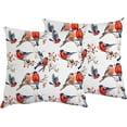 thumbnail image 1 of GZHJMY Decorative Throw Pillow Covers Set of 2, Bullfinches Hawthorn Berry Soft Pillow Cases, Square Cushion Cases Pillowcases for Sofa Bed Couch Car Home 16"x16" Home Decor, 1 of 5