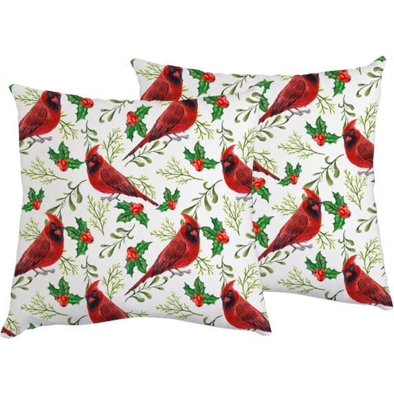 GZHJMY Decorative Throw Pillow Covers Set of 2, Christmas Red Cardinal Soft Pillow Cases, Square Cushion Cases Pillowcases for Sofa Bed Couch Car Home 20"x20" Home Decor