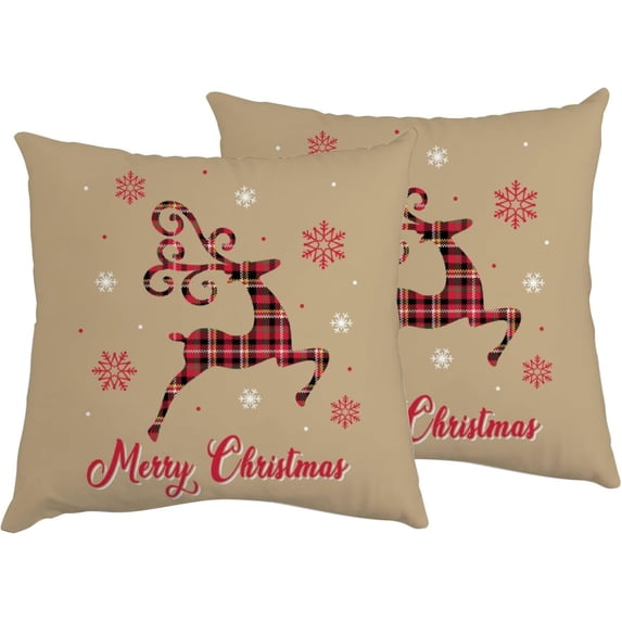 GZHJMY Decorative Throw Pillow Covers Set of 2, Christmas Reindeer Snowflakes Soft Pillow Cases, Square Cushion Cases Pillowcases for Sofa Bed Couch Car Home 20"x20" Home Decor