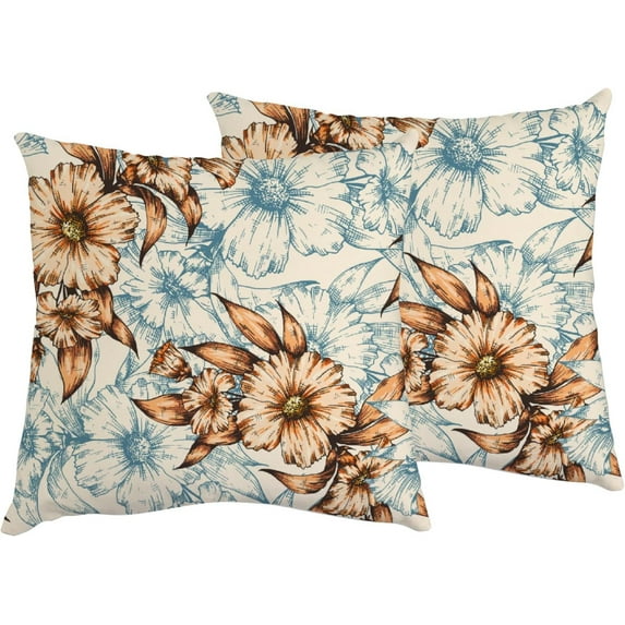 GZHJMY Decorative Throw Pillow Covers Set of 2, Colorful Floral Pattern Soft Pillow Cases, Square Cushion Cases Pillowcases for Sofa Bed Couch Car Home 18"x18" Home Decor