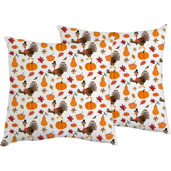 GZHJMY Decorative Throw Pillow Covers Set of 2, Soft Pillow Cases Funny Turkey Bird, Square Cushion Cases Pillowcases for Sofa Bed Couch Car Home 18"x18" Home Decor