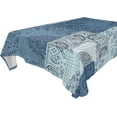 thumbnail image 1 of GZHJMY Denim Patchwork Paisley Rectangle Tablecloth, Waterproof Stain Wrinkle Resistant Washable Polyester Table Cover for Picnic Dinner Holiday Kitchen Party Decor, 54 x 72 in Home Decor, 1 of 7