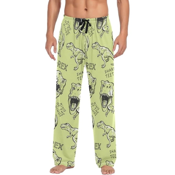 GZHJMY Dinosaur Pajama Pants for Men, Lounge Pants Lightweight Men Pajama Bottoms with Drawstring Pockets, Christmas New Year Birthday Gifts, Large