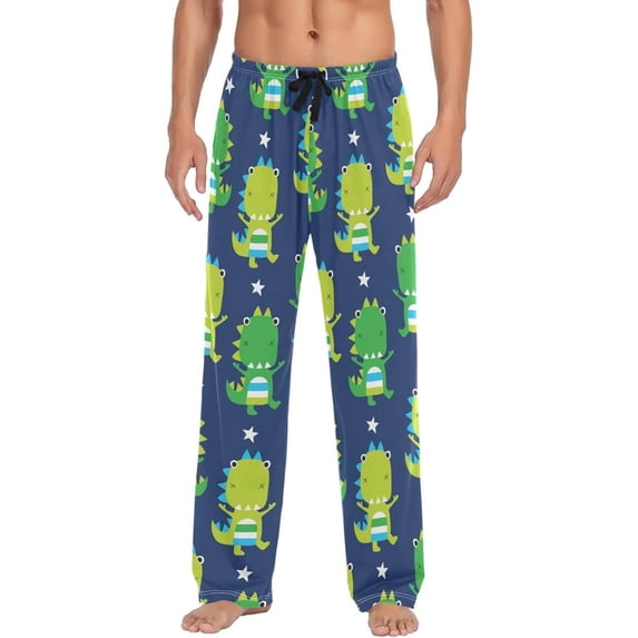 GZHJMY Dinosaur Pajama Pants for Men, Lounge Pants Lightweight Men Pajama Bottoms with Drawstring Pockets, Christmas New Year Birthday Gifts, Medium