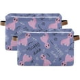thumbnail image 1 of GZHJMY Dinosaur Rectangular Storage Bins, 2 PCS Collapsible Toy Storage Bins, Waterproof Canvas Rectangular Storage Bin with Leather Handles for Home Closets Offices,Bedrooms,Kids Toy, Gift Baskets, 1 of 6