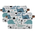 thumbnail image 1 of GZHJMY Dinosaur Rectangular Storage Bins, 2 PCS Collapsible Toy Storage Bins, Waterproof Canvas Rectangular Storage Bin with Leather Handles for Home Closets Offices,Bedrooms,Kids Toy, Gift Baskets, 1 of 6