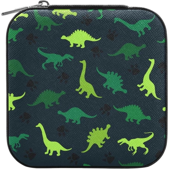 GZHJMY Dinosaur Small Jewelry Box, Portable Leather Travel Jewelry Storage Case for Rings Earrings Necklace Bracelets