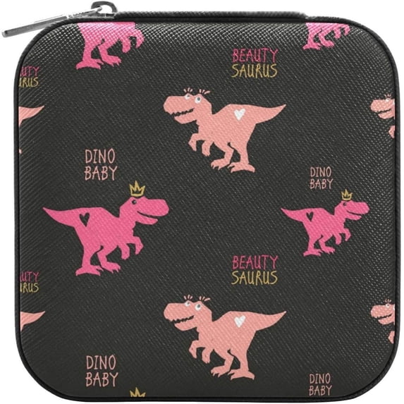 GZHJMY Dinosaur Small Jewelry Box, Portable Leather Travel Jewelry Storage Case for Rings Earrings Necklace Bracelets