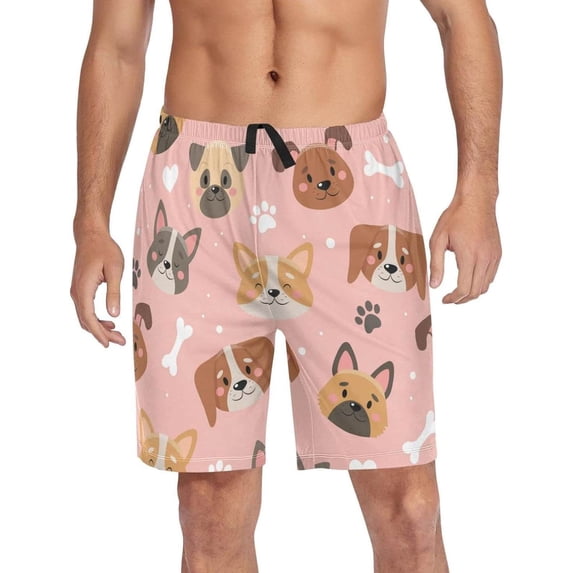 GZHJMY Dog Pajama Pants Short for Men, Lounge Pants Lightweight Men Pajama Bottoms with Drawstring Pockets, Christmas New Year Birthday Gifts, XX-Large