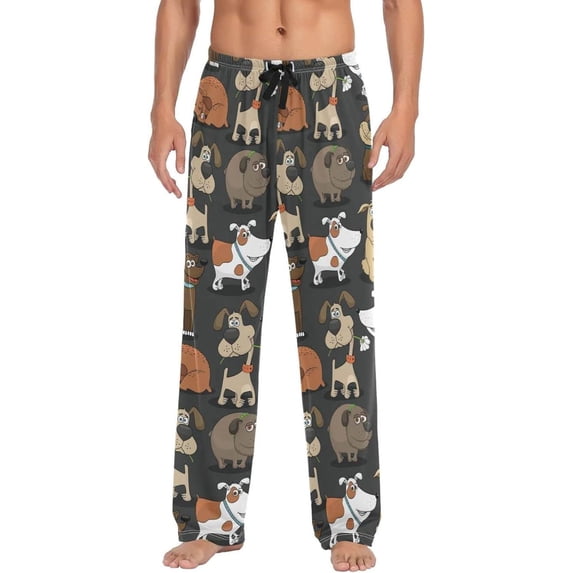 GZHJMY Dog Pajama Pants for Men, Lounge Pants Lightweight Men Pajama Bottoms with Drawstring Pockets, Christmas New Year Birthday Gifts, X-Large