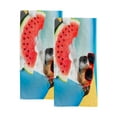 thumbnail image 1 of GZHJMY Dog eating a watermelon, by the beach Bath Shower Towels Set of 2 for Bathroom -Soft Microfiber Hand Towel Absorbent Soft Decorative Face Towel for Kids 30 x 15 inch, 1 of 6
