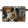 thumbnail image 1 of GZHJMY Dogs Print Foldable Storage Bin Bedroom/Office Rectangular Canvas Basket 14.2"x10.2", 1 PCS Cube Organizer Boxes with Handles for Books/Clothes/Toys, 1 of 7