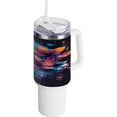 thumbnail image 1 of GZHJMY Doodle Colorful Flower Pattern Stainless Steel Vacuum Insulated Mug, Insulated Straw Mug with Handle, Reusable Insulated Travel Mug, 1 of 7
