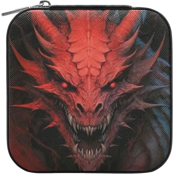 GZHJMY Dragon Leather Jewelry Box,Portable Mini Jewelry Case Traveling Jewelry Organizer for Rings Necklaces Bracelets Earrings