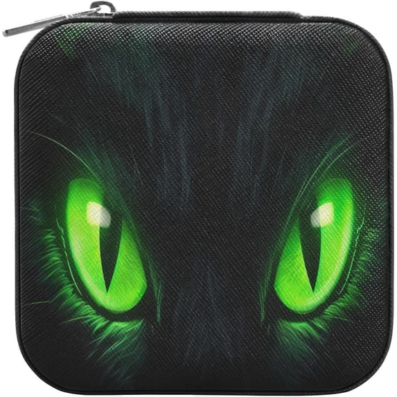 GZHJMY Dragon's Green Eyes Leather Jewelry Box,Portable Mini Jewelry Case Traveling Jewelry Organizer for Rings Necklaces Bracelets Earrings