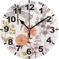 thumbnail image 1 of GZHJMY Dragonfly in Flower Round PVC Wall Clock, Battery Operated Silent Non Ticking Desk Clock for Home Bedroom Kitchen Office School Decor Wall Clock 9.9 Inch, 1 of 6