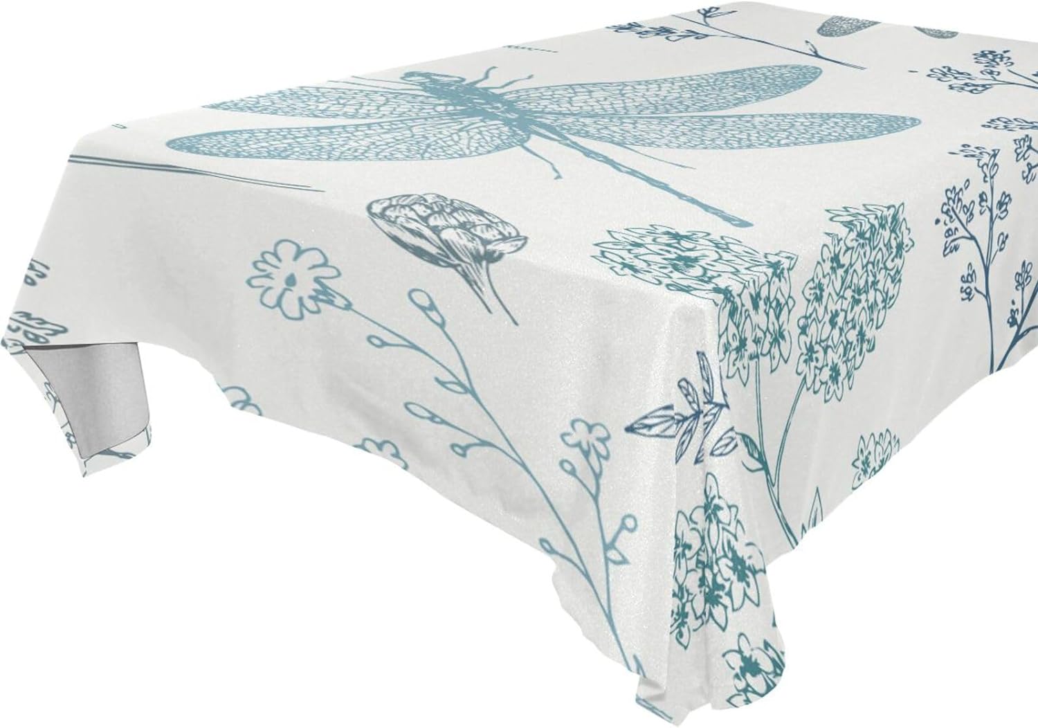 GZHJMY Dragonfly Tablecloth, Rectangle Waterproof Washable Polyester