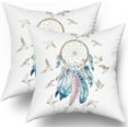 thumbnail image 1 of GZHJMY Dreamcatcher Pillow Covers Boho American Dreamcatchers with Bird Feathers Pillow Cases Set of 2 Cotton Linen Cushion Covers for Home Sofa Couch 20 X 20 inch, 1 of 7