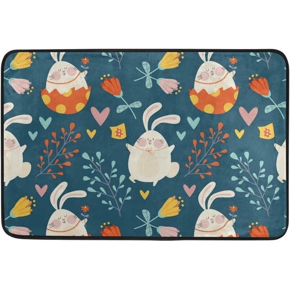 GZHJMY Easter Bunny Door mat Non Slip Floor Door Rug, Soft Floor Mat for Kitchen Garden Bedroom Indoor Outdoor Entrance Home Holiday Decoration 23.6" x15.7"