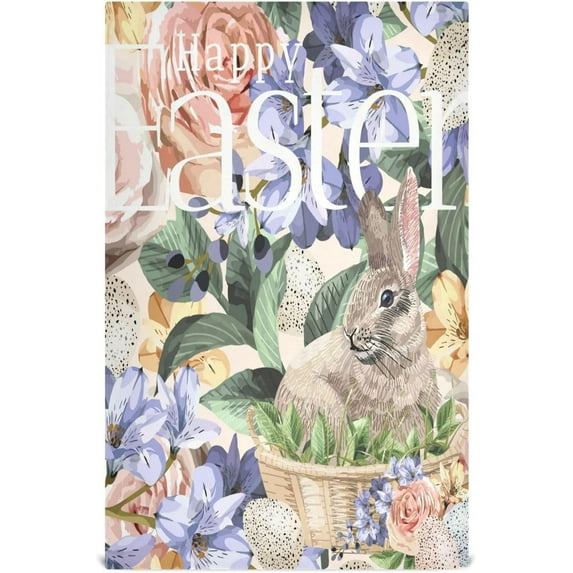 GZHJMY Easter Bunny Kitchen Dish Towel 4 Pack, Soft Absorbent Dishcloths Reusable Hand Towel Washable Tea Towels for Home Kitchen Bar Table Decor, 28 x 18 Inch Washcloths Decorative Towels