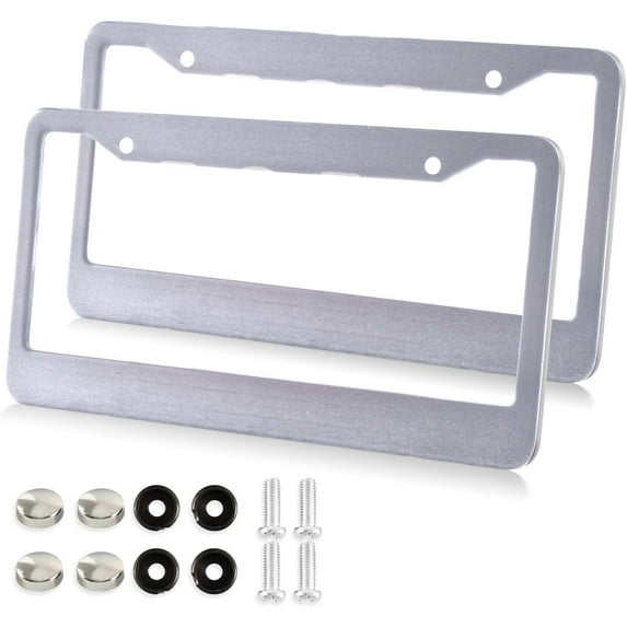 GZHJMY Easter Bunny License Plate Frames, License Plate Covers, 2 Packs Universal Aluminum Tag Frame with 2 Holes & Screw Caps for Front and Rear Car Tags, Round Hole Decorative