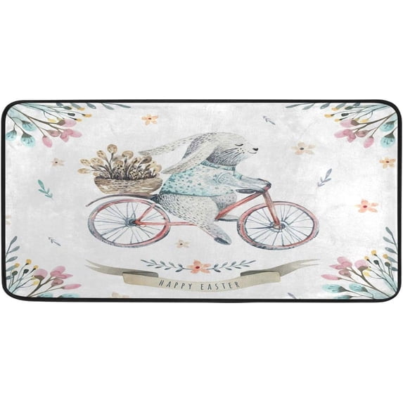 GZHJMY Easter Cartoon Rabbit Kitchen Mats, Anti Fatigue Standing Mat for Home, Perfect for Kitchens, Easter Decoration, 39" x 20"