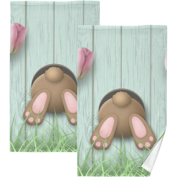 GZHJMY Easter Cotton Hand Towels, 2 Pack Absorbent Bath Towel Decorative Fingertip Towels for Bathroom Gym Spa Hotel Beach Swimming Pool,16"x 28"
