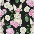 thumbnail image 1 of GZHJMY Easter Cute Bunny Pink Rose White Peony Cloth Napkin Spring Kitchen Dining Table Birthday Collection Festive Housewarming April Present 1 Pack 20" × 20", 1 of 6