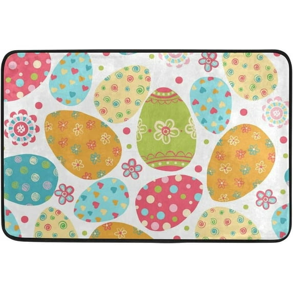 GZHJMY Easter Eggs Door mat Non Slip Floor Door Rug, Soft Floor Mat for Kitchen Garden Bedroom Indoor Outdoor Entrance Home Holiday Decoration 23.6" x15.7"
