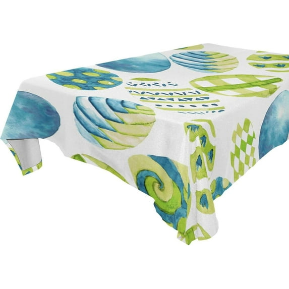 GZHJMY Easter Eggs Tablecloth, Rectangle Waterproof Washable Polyester Table Cover for Picnic Dinner Holiday Party Decor, 60 x 90 Inch