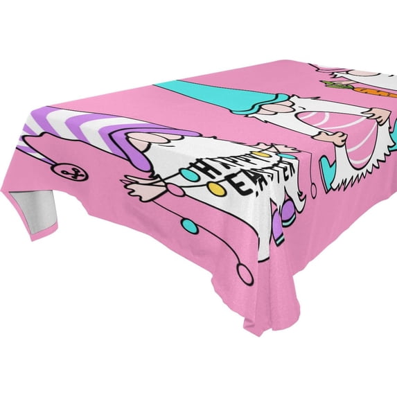 GZHJMY Easter Gnome Rectangle Tablecloth, Waterproof Stain Wrinkle Resistant Washable Polyester Table Cover for Picnic Dinner Holiday Kitchen Party Decor, 60 x 108 in Home Decor