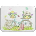 thumbnail image 1 of GZHJMY Easter Spring Cute Bunny Butterfly Absorbent Dish Drying Mat Microfiber Large Kitchen Countertop Table Protector Multi-Purpose Counter Rack Sink Drainer Pad (16” x 18”), 1 of 6