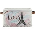 thumbnail image 1 of GZHJMY Eiffel Tower Storage Basket with Handles Collapsible Storage Bins Canvas Fabric Storage for Shelves Closet Bedroom Living Room 1Pack Collapsible Organizer, 1 of 7