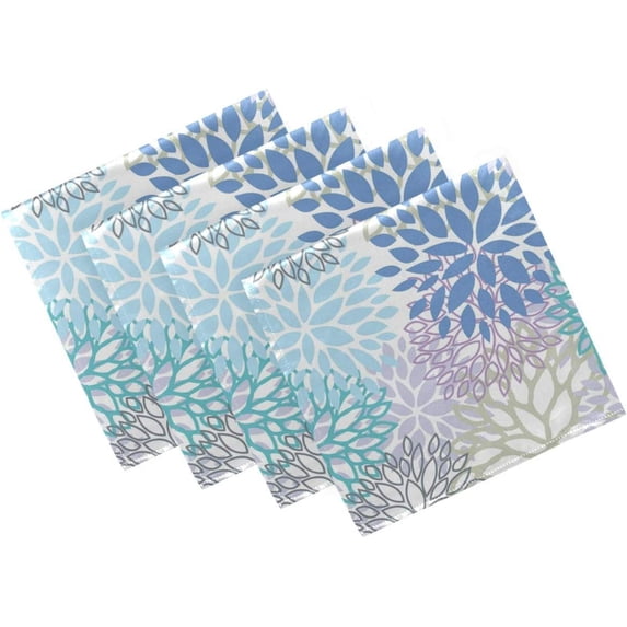 GZHJMY Elegant Abstract Colors Flowers Floral Pattern Cloth Napkins, Set of 4 20 x 20 Inch Soft & Comfortable Polyester Dinner Napkin for Family, Restaurant, Weddings, Parties