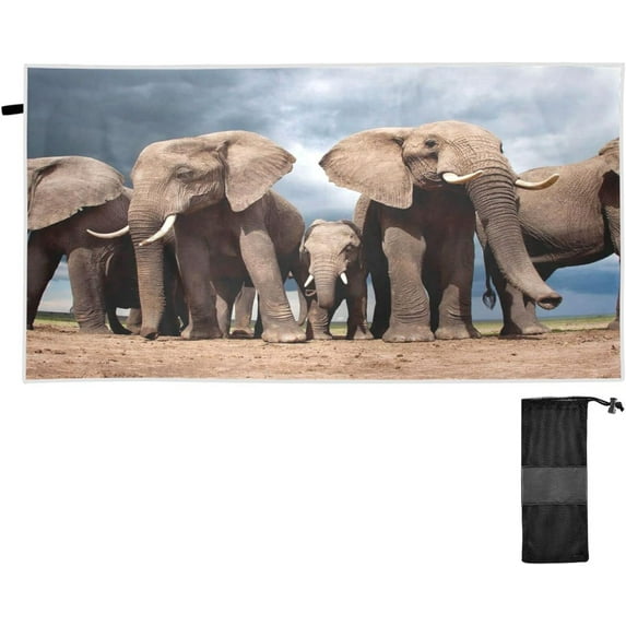 GZHJMY Elephant Beach Towel - Lightweight Compact Oversized Travel Towels - Super Absorbent Quick Dry Towel for Swimming Camping Holiday(53)