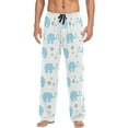 thumbnail image 2 of Pajama Bottoms Men Elephant Cartoon Funny Sleepwear Homewear With Big Nose And Ears Soft Homewear Prank Gifts For Couples At Men's Clothing Store 2 of 13