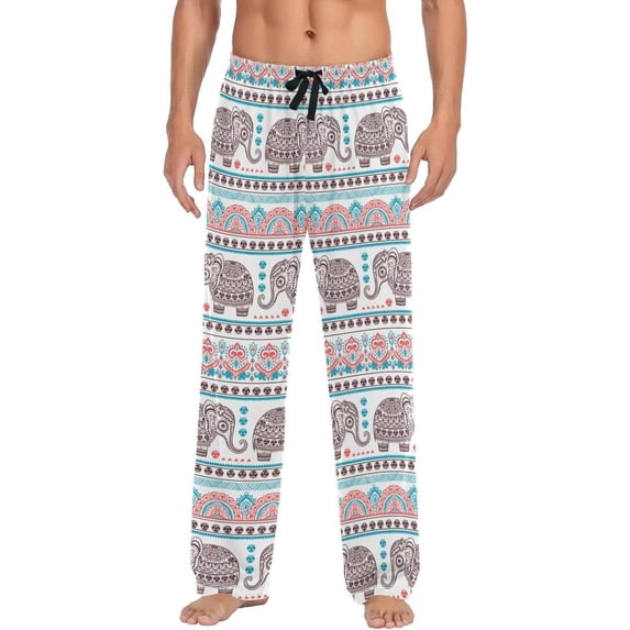 GZHJMY Elephant Pajama Pants for Men, Lounge Pants Lightweight Men Pajama Bottoms with Drawstring Pockets, Christmas New Year Birthday Gifts, Small